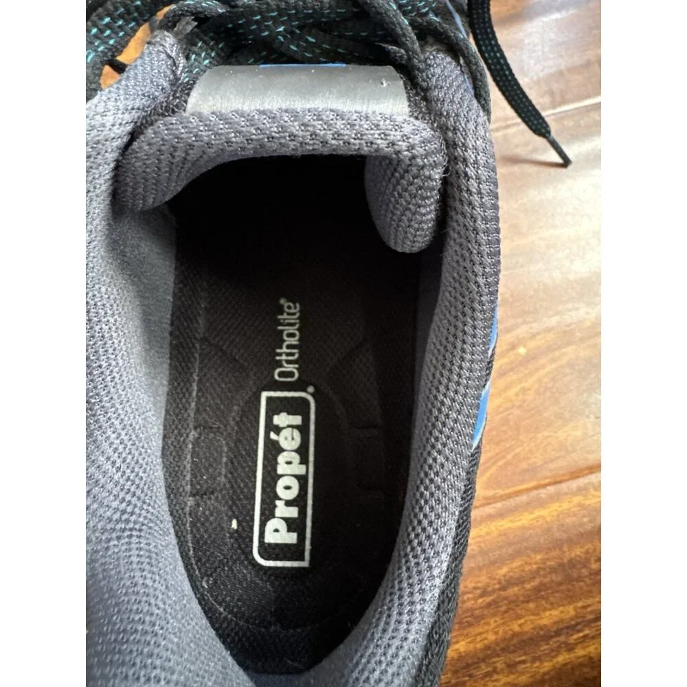 Propet Mens Sz 10.5W Ultra Black & Blue Sneakers Athletic Shoe NEW $130